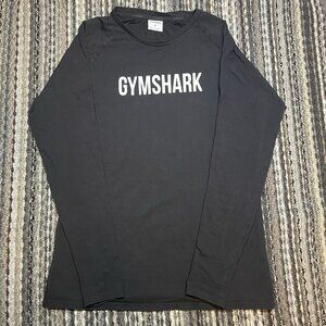 Gymshark Men's Size M Black Apollo Long Sleeve Performance Short Sleeve Top